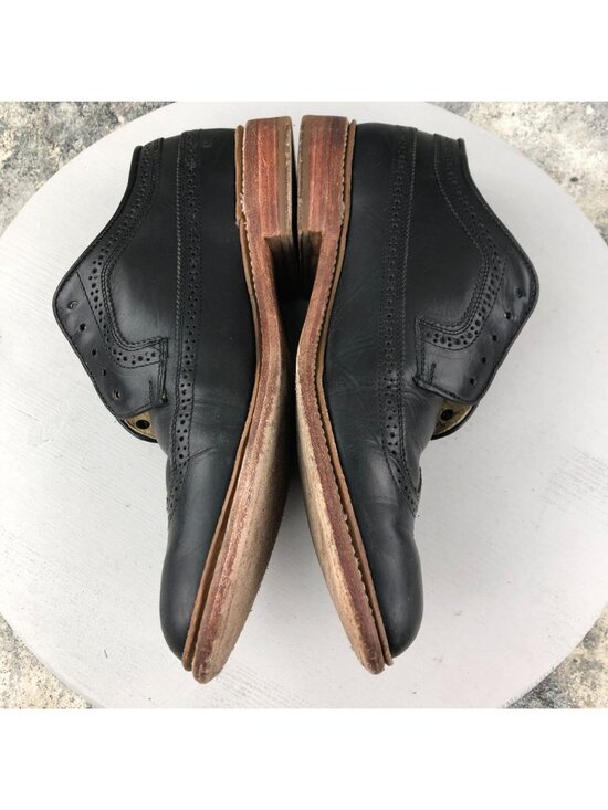 Frye Men\'s Size 11.5D James Black Leather Brogue Wingtip Oxfords Dress Shoes